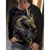 Camiseta de manga larga de dragón para hombre, ropa para hombre, camiseta informal, camiseta de moda Harajuku, ropa con estampado completo en 3D, ropa urbana