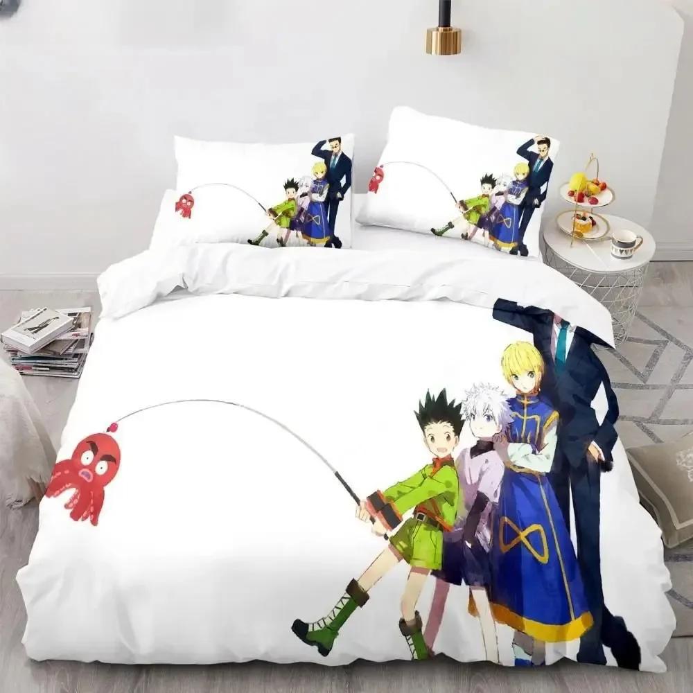 New Japan Anime Hunter X Hunter Biscuit Krueger Bedding Set Printed Bed Set With Pillowcase Bed Duvet Cover Soft Single Double EU Single(135*200cm)3pcs
