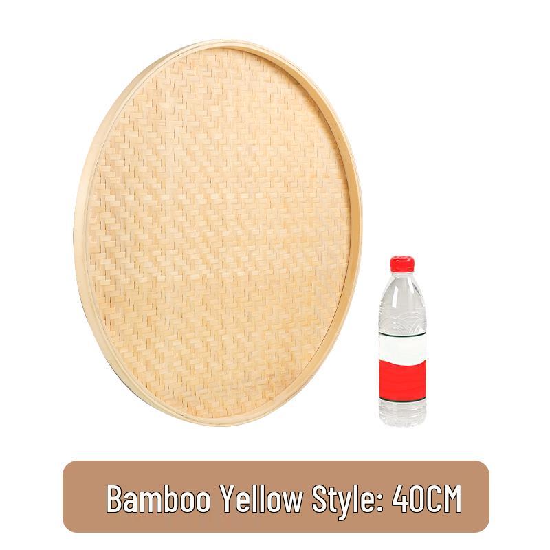 Bamboo Weaving Green Winnowing Basket/Restaurant Sashimi Platter with or without Holes for Drying, Sieving, Tea Sampling, or Decorative Use