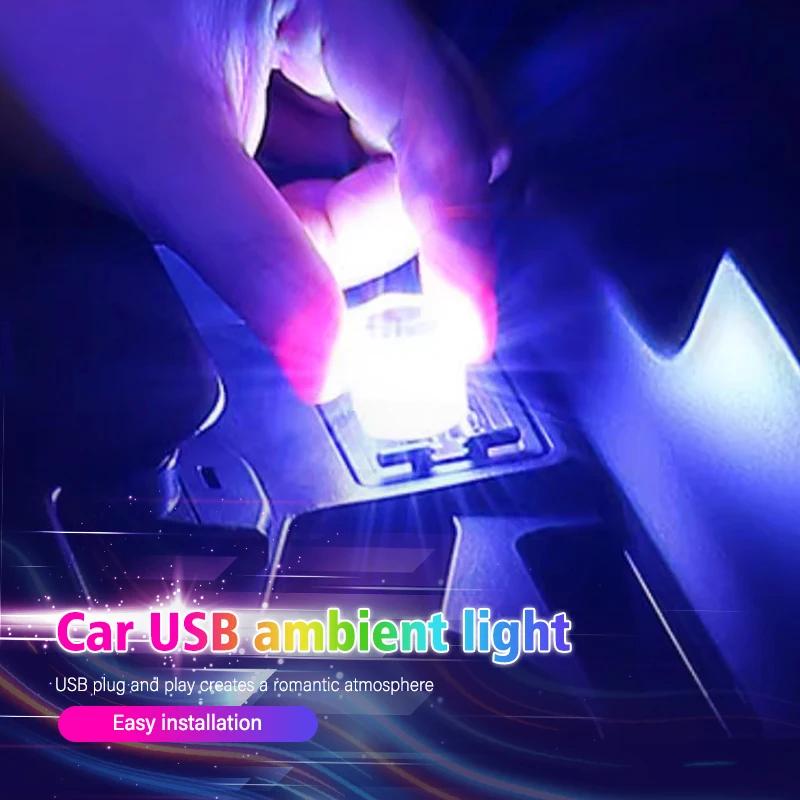 Car Mini USB LED Ambient Light Decorative Atmosphere Lamps For Mercedes Benz AMG C180 C300 W124 W176 W177 C200 C260 GLC CLE CLA