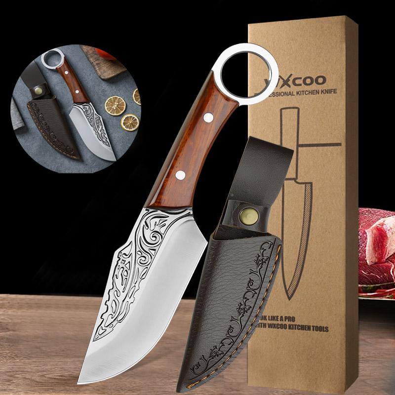 Hand Forged Boning Knife With Sheath Multi Purpose Chef Knife Perfect for Cutting Meat Chopping Vegetables Slicing Kitchen Knife