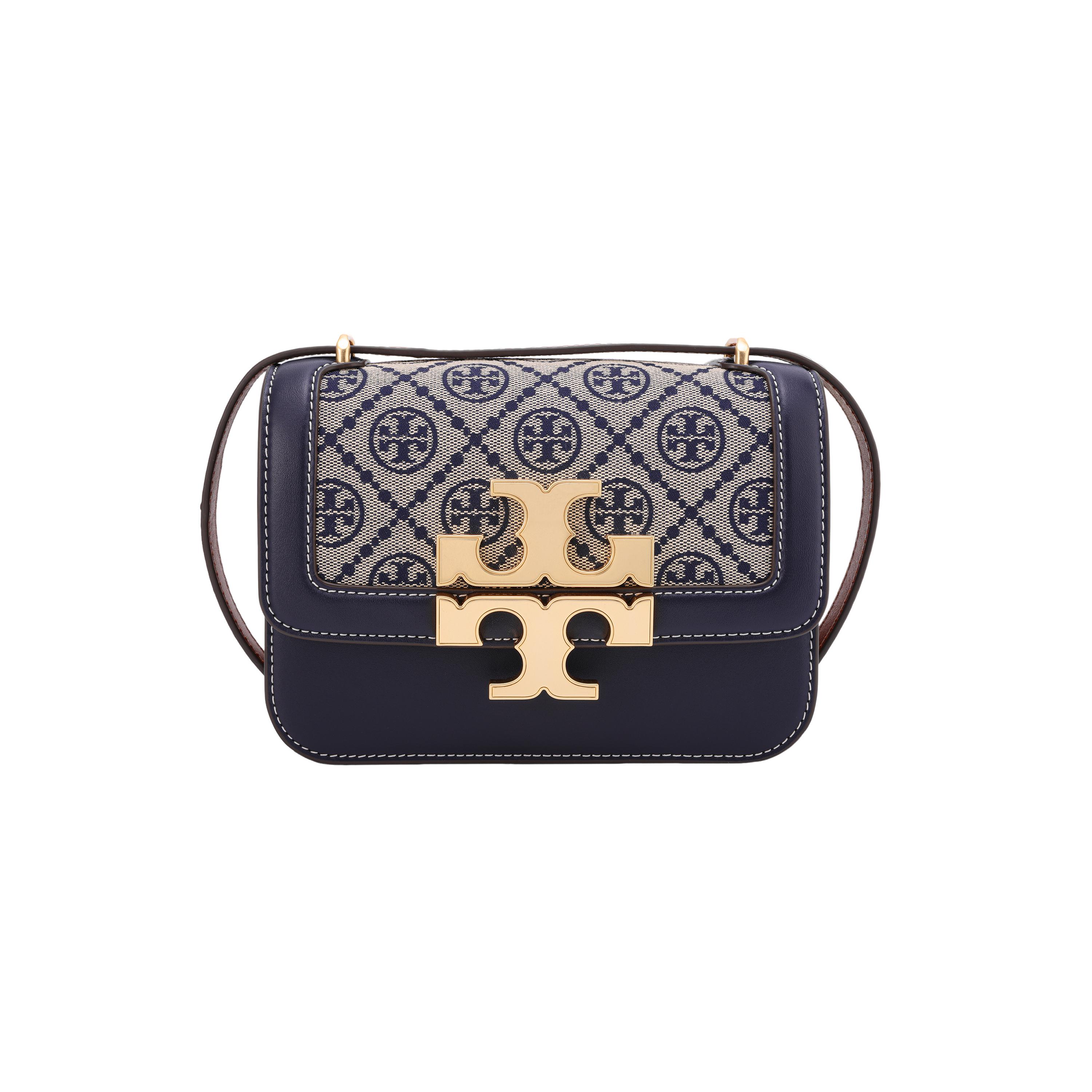 

Tory Burch T Monogram Logo Classic Canvas And Leather Flap Top Handle Crossbody Bag Small Women bags Gray Blue 151309-405 Basic Set (Bag+Dust Bag)