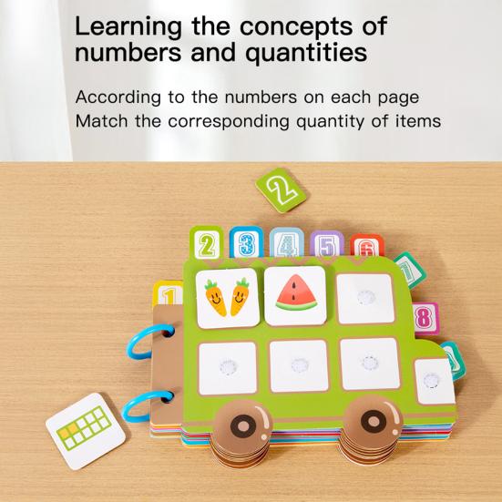 Kids Color Sorting Quiet Book Preschool Learning Number Color Cognition Activities Busy Book Fine Motor Skills Educational Toddlers Sticky Booklet