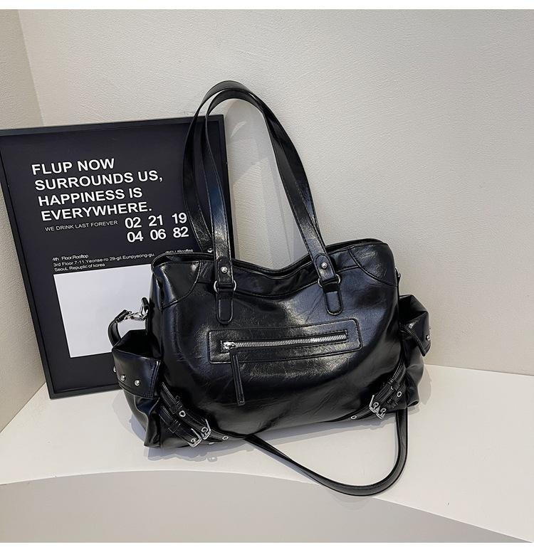 

Vintage Handbag for Women, Large Capacity New Summer Versatile Casual Crossbody Bag, Korean Version Single Shoulder Commuting Tote Bag чёрный