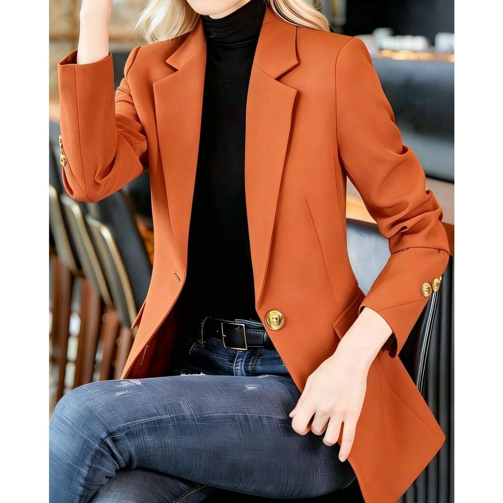 Casual Slim Fitted Women's Blazer, High-end Short Jacket for Petite Women, Spring Autumn Outerwear Suit