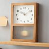 Wood Wall Clock Home Decor Handcrafted Japanese 12 Hour Display No Ticking Pendulum for