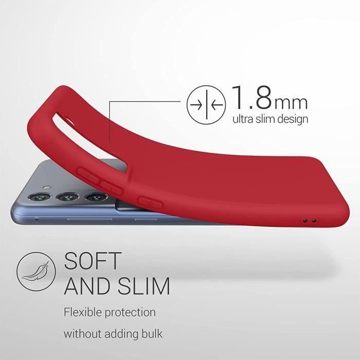 Coque pour Samsung S21 FE - Souple - Silicone Haute Résistance - Découpe Précise - Rouge