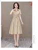 Women's 2023 Summer Solid Color Cotton Linen A-line Dress, Short Sleeve, Casual Slimming Design