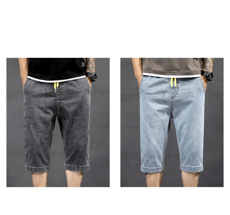 Men's Trendy Slim Fit Ripped Denim Embroidered Shorts