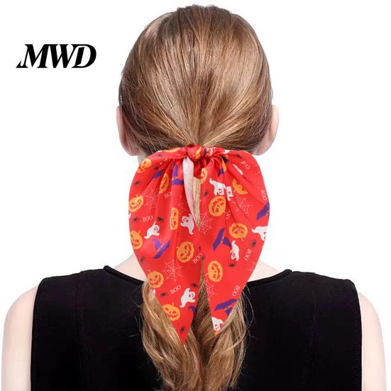 Large Intestine Ring Hair Tie Halloween Ties for Women Girls, Spooky Spider Web Skeleton Bat Skin-friendly Elastics Pumpkin Scrunchies, Pleated Ties,