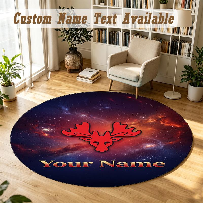 Round Rug Custom NameWatford FC Pattern Non Slip Carpet Home Floor Decor