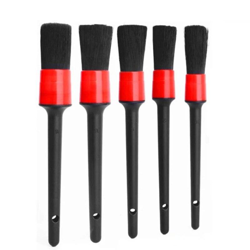 5pcs Detailing Brush Set Car Brushes Car Detailing Brush for Auto Cleaning Dashboard Air Outlet Wheel Wash Maintenance Tool