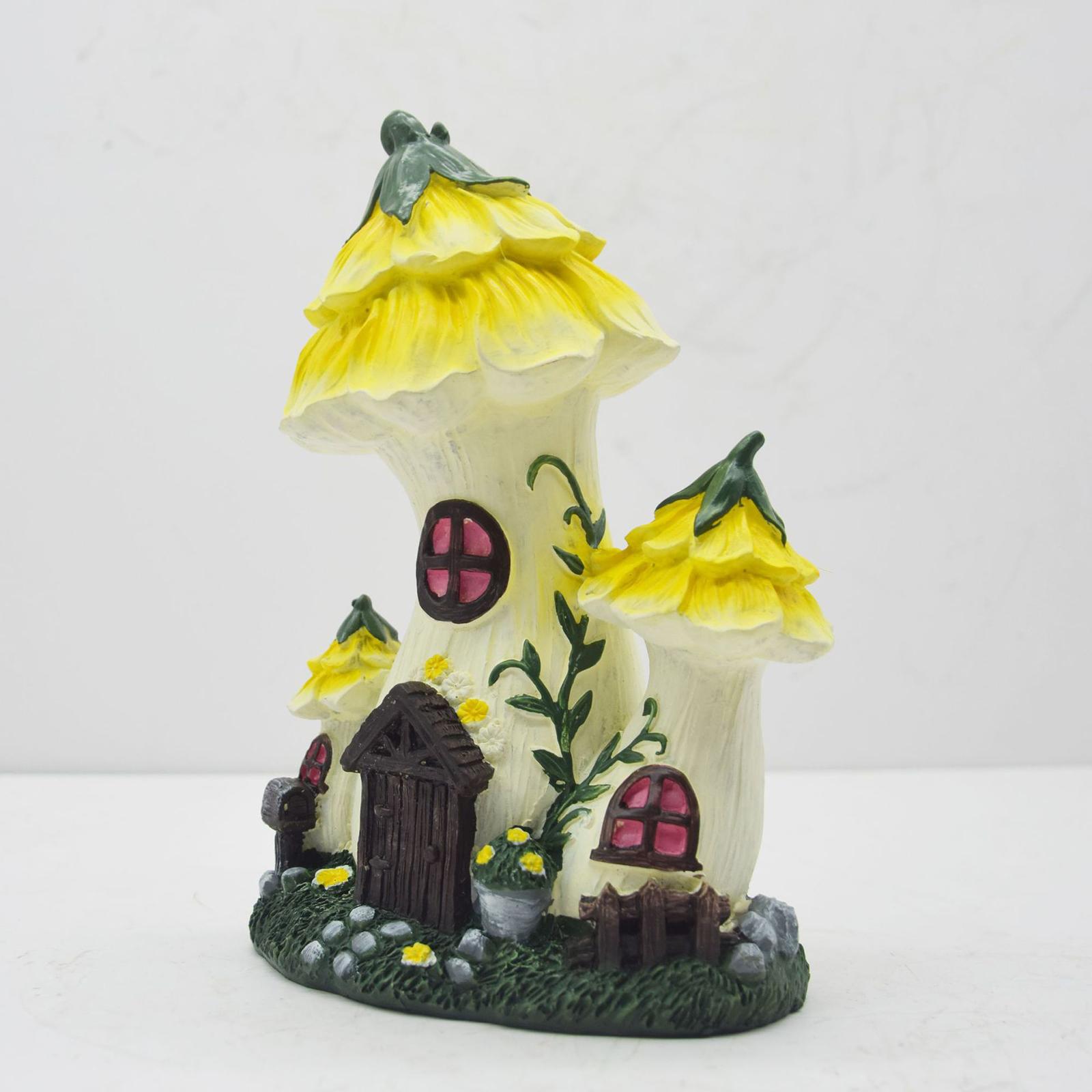 Mushroom House Statue for Garden Decoration, Miniature Micro Landscape Ornament