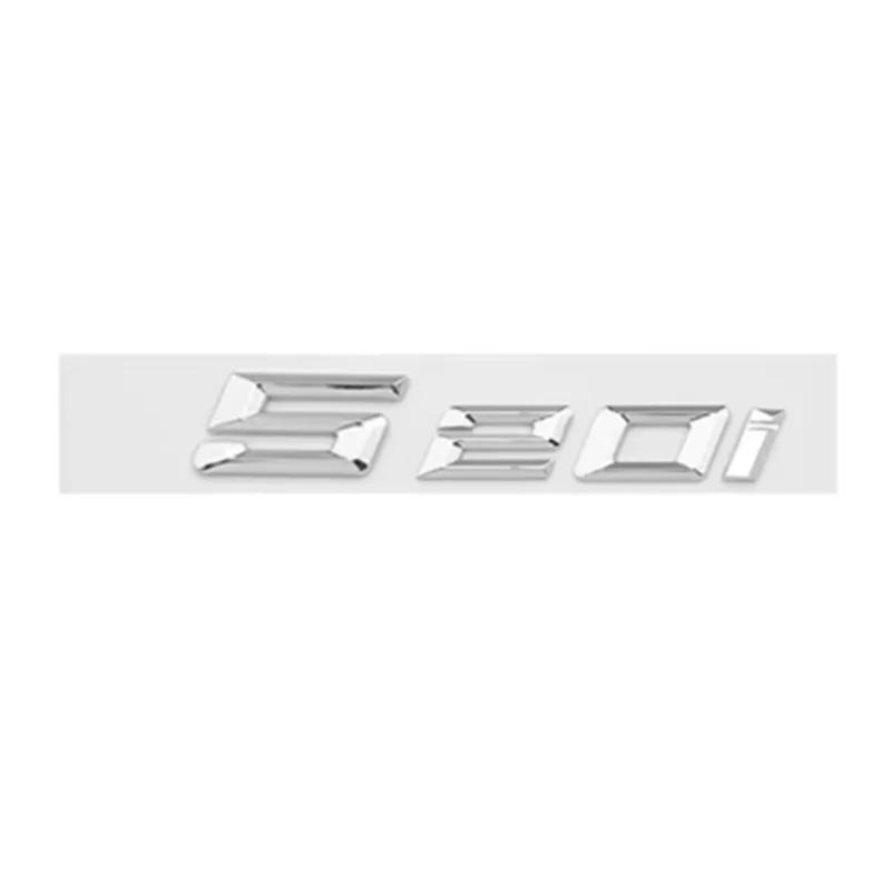 New Glossy Black Chrome Silver 3D Letters Numbers 520i 525i 530i Emblem for Car Trunk Sticker