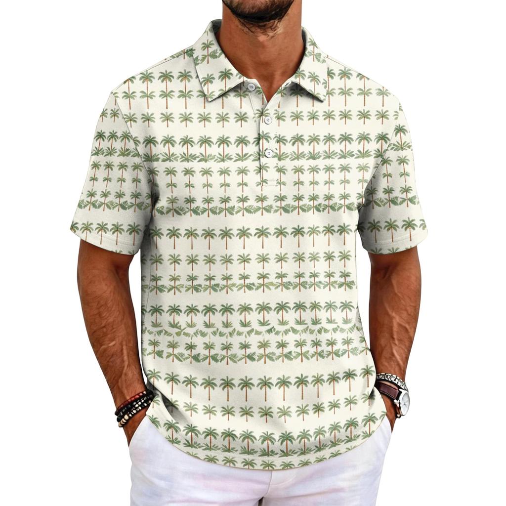 Men's Hawaiian Print Shirt Loose Fit Casual Short Sleeve for Everyday Wear