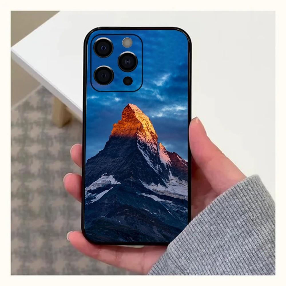 Zermatt Matterhorn Swiss Mountain Phone Case For Apple iPhone 15,14,13,12,11,Pro,X,XS,Max,XR,Plus,Mini Soft Black Cover