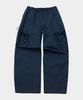 SOME PLACE Shirred Multi-Big Pocket Strap Detail Wide Cargo Cotton Pants_3 Colors