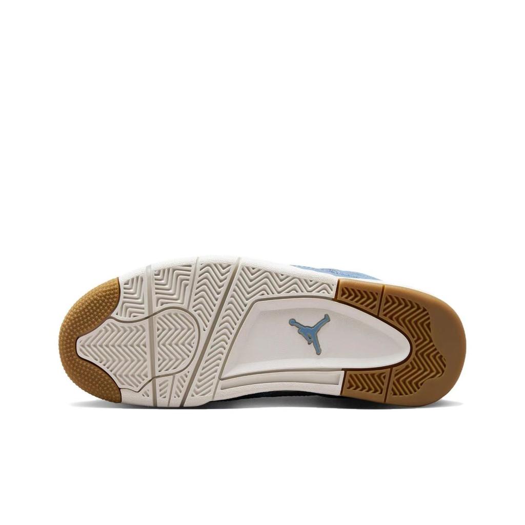 Air Jordan 4 Retro TEX Worn Blue Denim Women Sneakers Sail Gum-Light-Brown Metallic-Gold IB6716-100