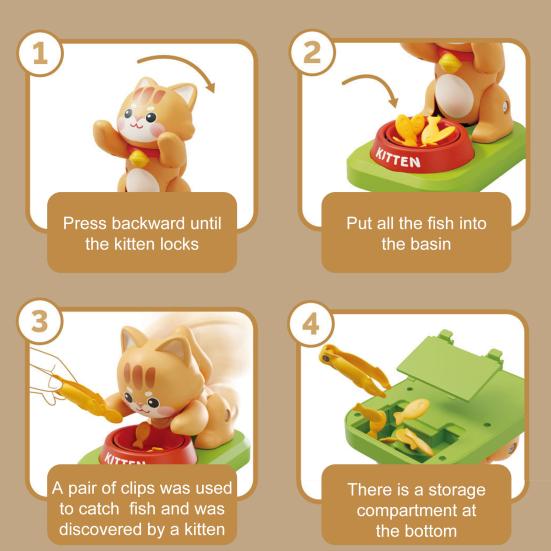 Funny Parent Toddler Board Games Interactive Cat Toy Game for Kids Hand-Eye Coordination Exercise Fun Prank Toy for Children