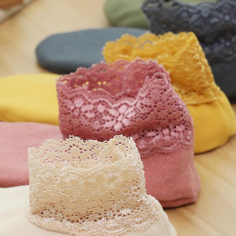 Meias de Neve Femininas Meias Meias Quentes de Chão Borda de Renda Meias de Pelúcia Mais Veludo Outono Inverno