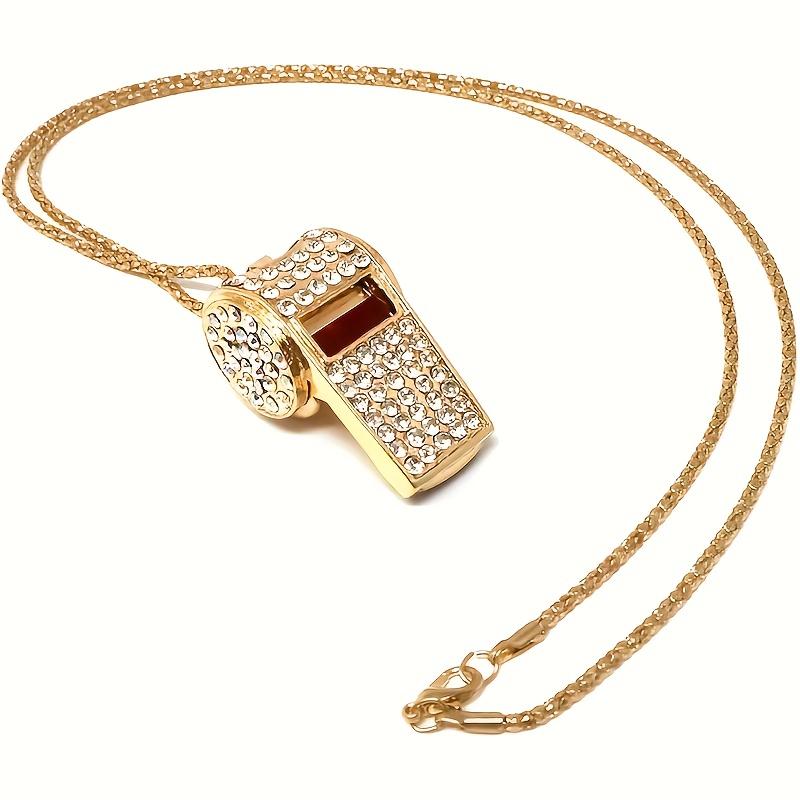 

Twisted Rope Chain Hip Hop Whistle Necklace, Eye-Catching Stereo Whistle Pendant Jewelry, Versatile for Wear & Training Use