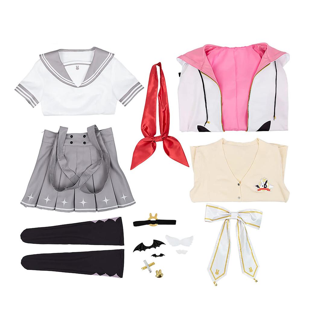 [Milky Time] Nijisanji Yami Rena Cosplay Virtual Halloween VTuber JK Uniform
