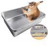 Open Type Cat Litter Box Litter Tray Detachable Stainless Steel Kitten Litter Bedpan Indoor Cats Toilet Pet Supplies