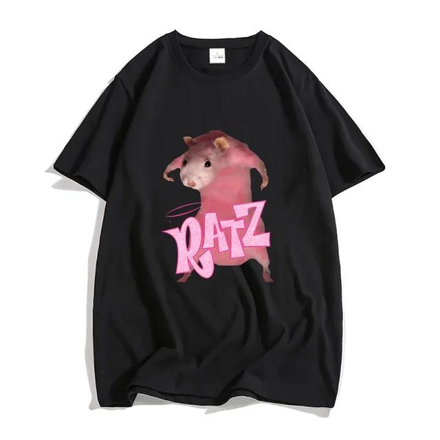 

New Pattern Ratz Mouse Cartoon Printed Women Cool And Comfortable Loose Short Sleeved Harajuku Cartoon Printed Tshirt S