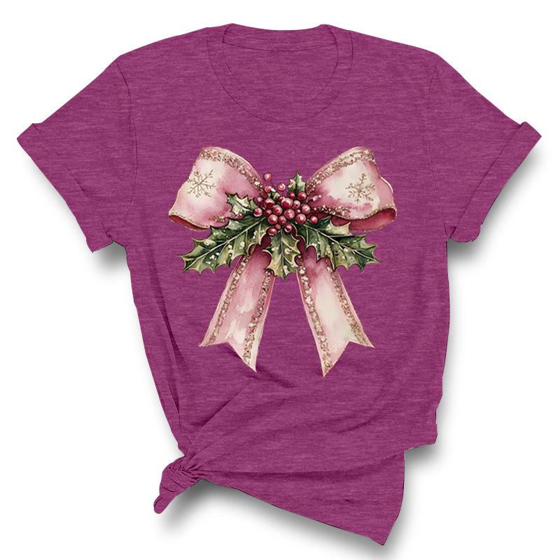 Christmas Printed Fashionable Women's T-shirt Christmas Trend Pure Cotton Casual Sportswear T-Shirts Women’s