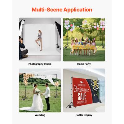 SucceBuy Soporte para Fondo Ajustable Kit de Fondo para Fotografía Soporte Resistente para Pantalla de Proyector para Boda Foto Video Estudio Fiesta