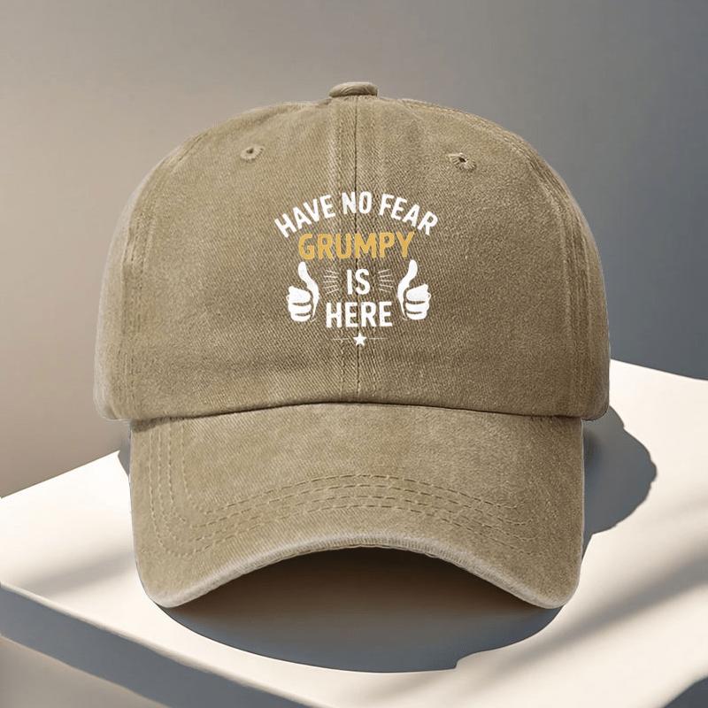 Adjustable Vintage Baseball Cap  Have No Fear Grumpy Is Here Print Breathable and Hand Washable Perfect for Outdoor Sports