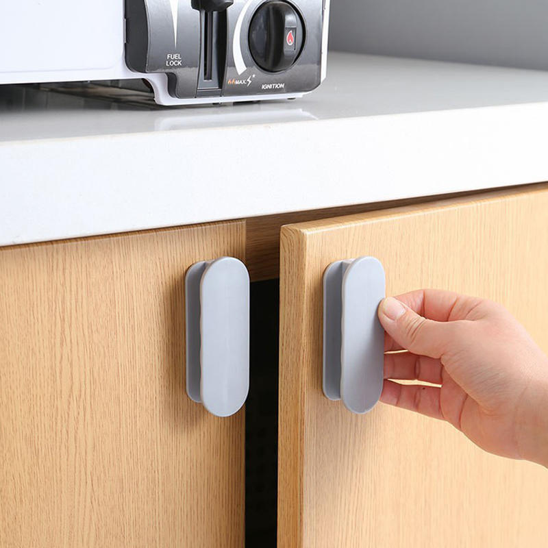 2PCs Self Adhesive Handles Sliding Door Pulls Plastic Window Handle Kitchen Cupboard Drawer Knobs Cabinet Furniture Handles