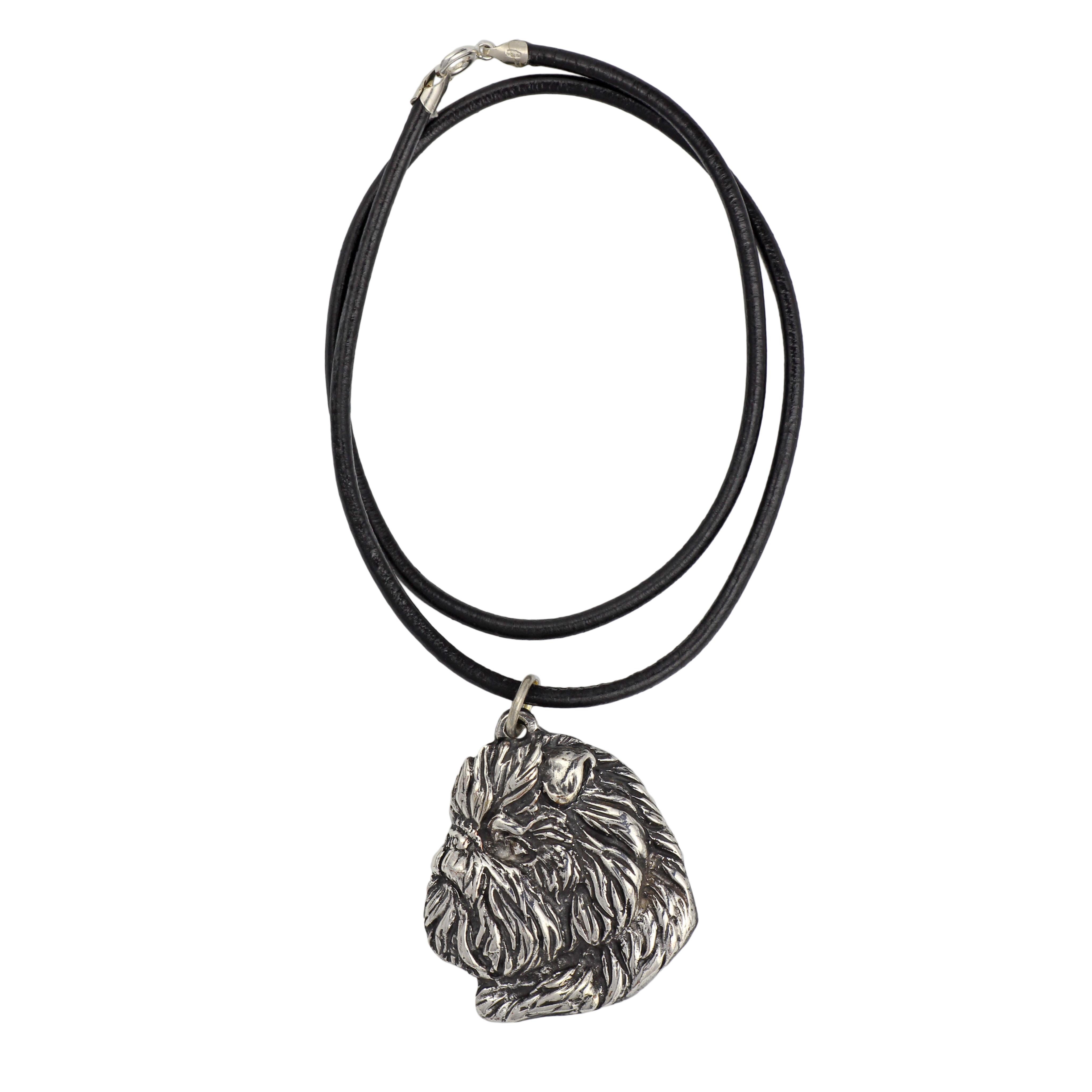 

Affenpinscher, Affen, Affie - Necklace with dog, silver-plated pendant for dog fan, unique jewelry by Art-Dog brand срібний