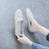 Damenschuhe Leder Weiße Schuhe Flache Einzelschuhe