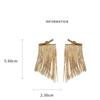 New Exaggerate Long Tassel Asymmetric Gold Color Bling Drop Dangle Earrings for Women Luxury Wedding Bride Jewelry Accessories