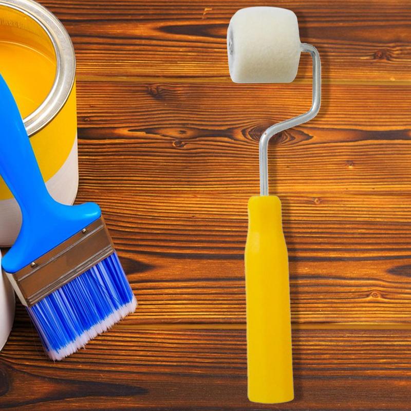 House Paint Rollers Door Paint Roller 7.09 Inches Multi-Functional Painting Brush With No-Slip Handle High-Density Foam Sponge