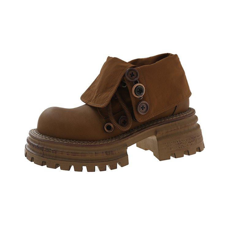 

Martin boots women s 2025 new retro button big yellow boots tooling boots platform muffin locomotive women s shoes high heel thick heel 40 верблюд