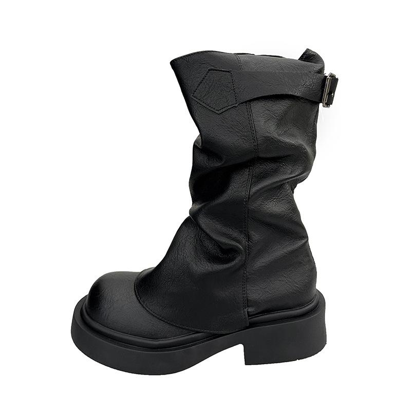 Brown Thick-soled Martin Boots Women's New Retro Maillard Thick Heel Summer Thin Trouser Tube Boots Boot Cover