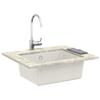 White Kitchen Sink 530 x 460 mm Made of 80percent  Quartz and 20percent  Resin