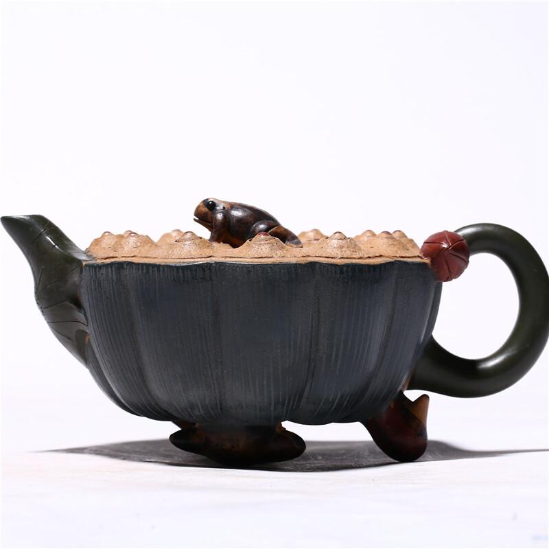 350ml Ancient Yixing Purple Clay Teapots Handmade Frog Lotus Seed Pot Raw Ore Section Mud Kettle With Strainer Zisha Tea Set Tea