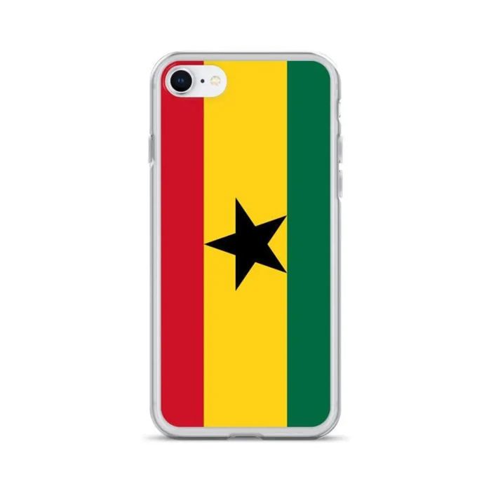 Coque iPhone - Ghana - SE 2020 - Souple - Multicolore - Design Drapeau