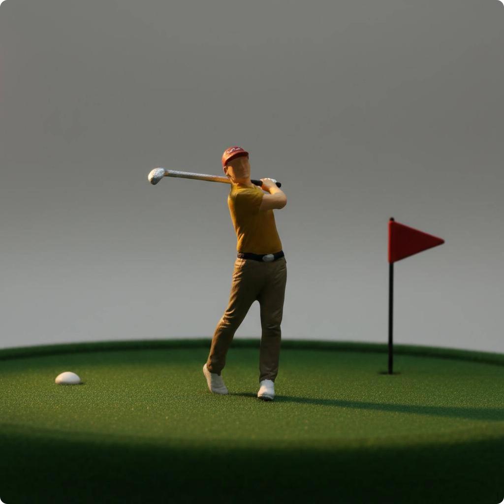 1:64 Golf-Miniaturen Mikrolandschaft Dekoration Golferfiguren Lebendige Posen Spieler