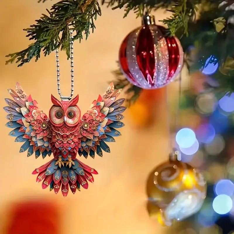 Owl Attractive Cartoon Acrylic Hanging Decoration For Car Interior Stylish Accessory
