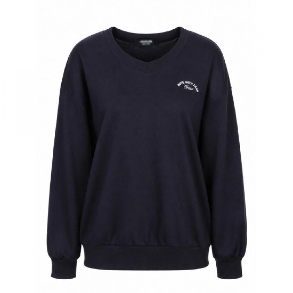 Shop Women S VerSatile V Neck Embroidered SweatShirt naVy Oda wSh260089