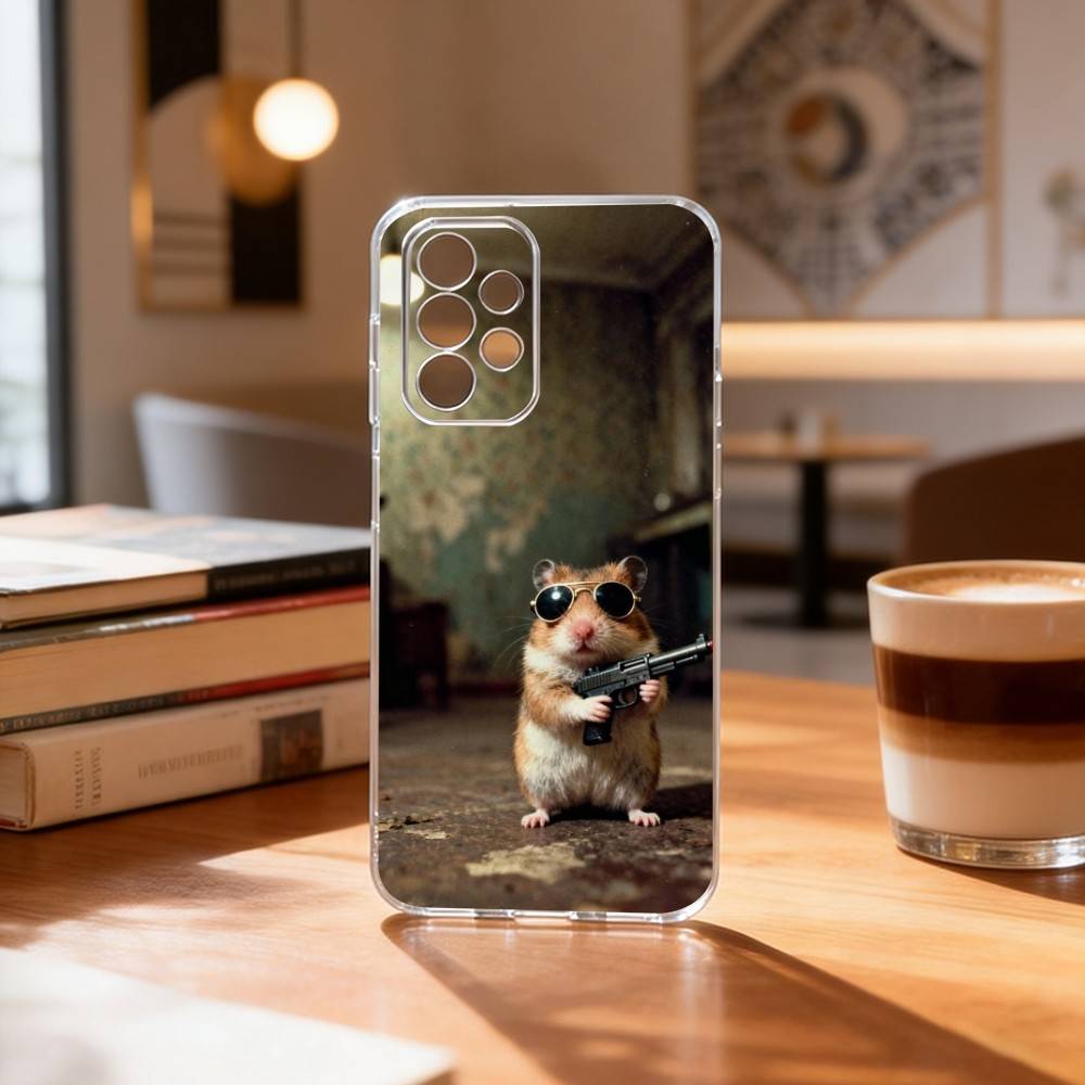 Cute Animal Fluffy Hamsters Phone Case Transparent Silicone Soft For Samsung S25,S24,S21,S22,S23,S30,Ultra,S20,Plus,Fe