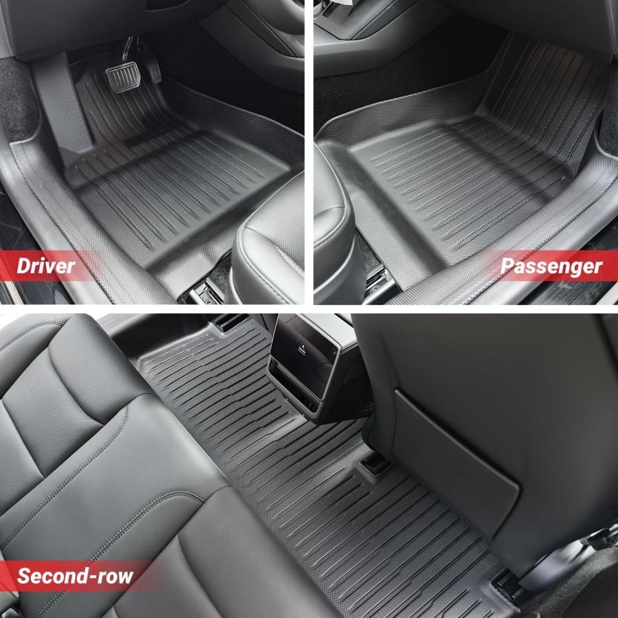 For Tesla Model 3 Highland 2026 2025 Floor Mats with Door Sill Protector Full Cover Floor Liners with Front Rear Cargo Liner