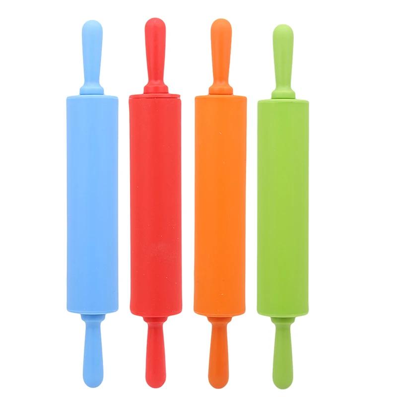 Non-stick Silicone Food Grade Rolling Pin Fondant Rolling Pin DIY Kitchen Tools Dumpling Roller Cake Bakeware Tools 30x4.2cm