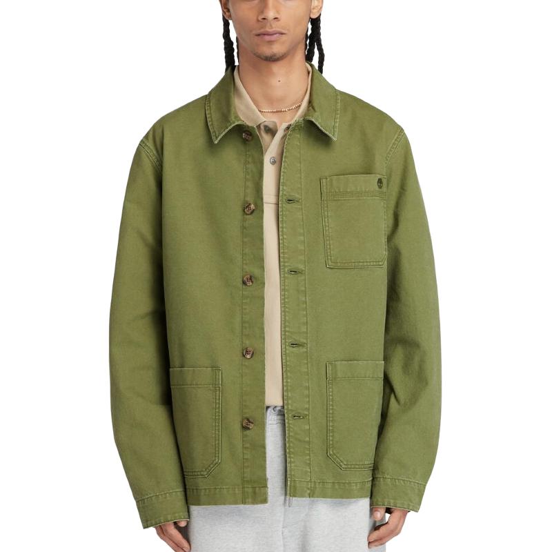 Timberland Effen Kleur Meerdere Zakken Casual Revers Werkjas Heren Jassen Mosgroen A425F-EG5