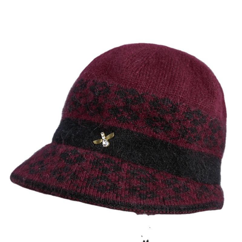 Hat Granny Sky Plush Rabbit Wool Hat Old Lady Mom Knitted Warm Fashion Hat