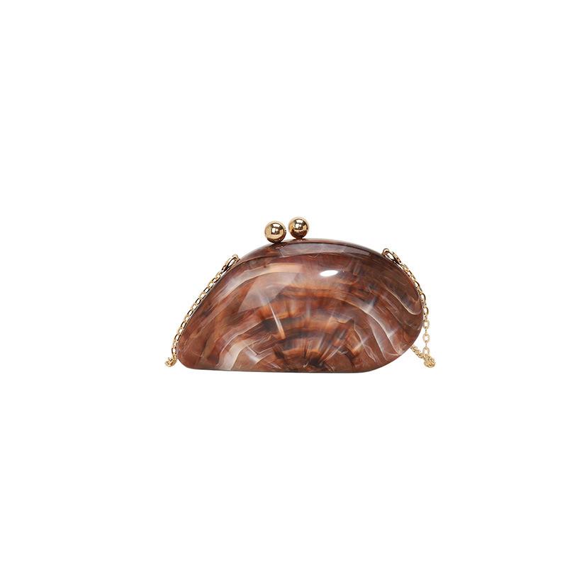 2025 Fashion Acrylic Shell Shaped Bag Luxury Sparkly Evening Purses for Women Clutch Handbag for Cocktail Party Dress Bag Purses